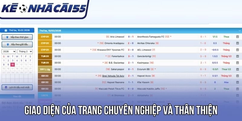 Giao diện của trang chuyên nghiệp và thân thiện