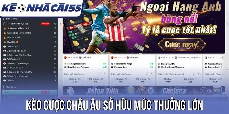 Kèo cược châu Âu sở hữu mức thưởng lớn