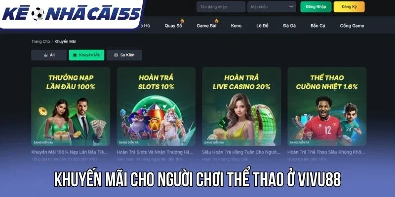 Khuyến mãi cho người chơi thể thao ở Vivu88