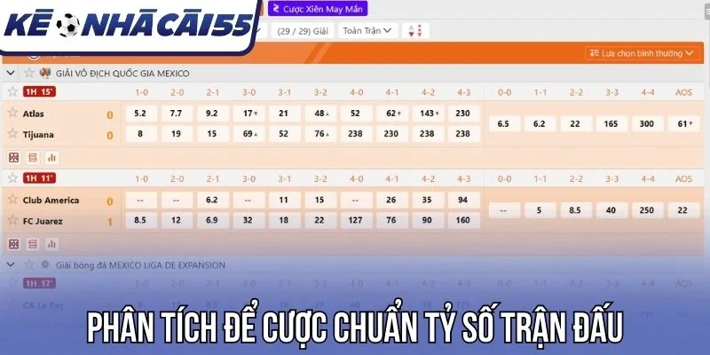 Phân tích để cược chuẩn tỷ số trận đấu 