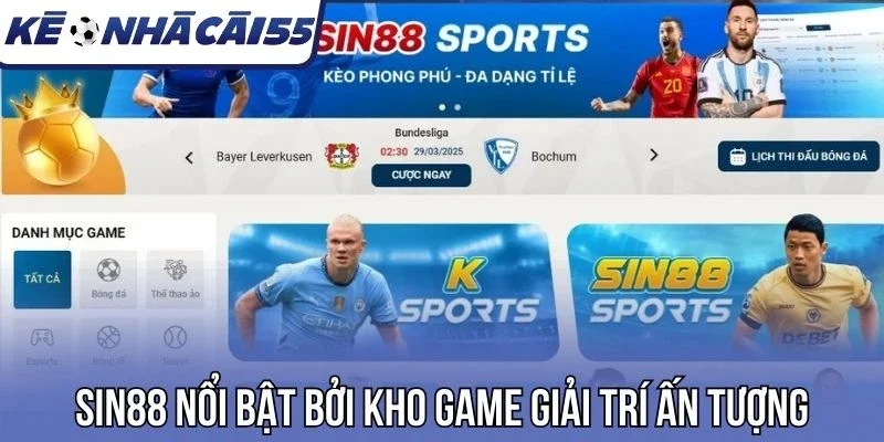 Sin88 nổi bật bởi kho game giải trí ấn tượng