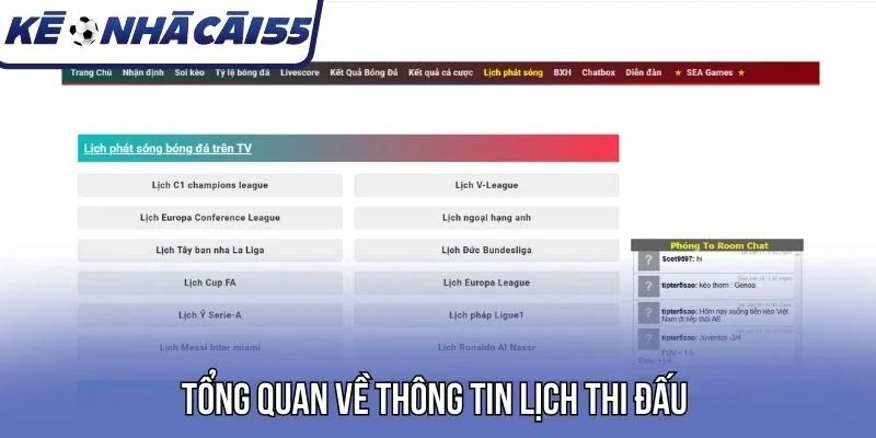 Tổng quan về thông tin lịch thi đấu