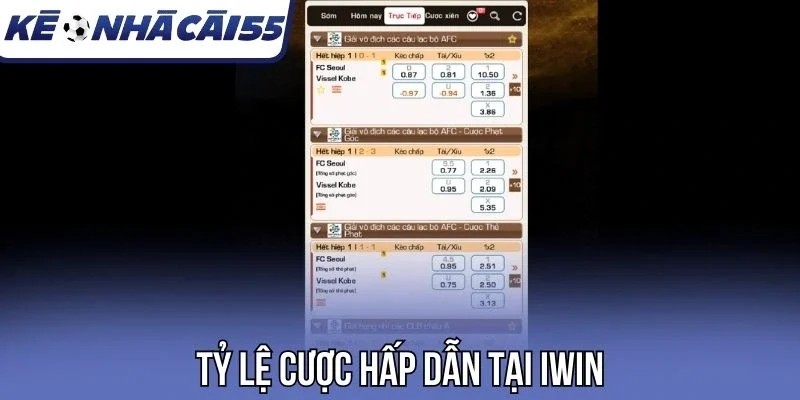 Tỷ lệ cược hấp dẫn tại Iwin